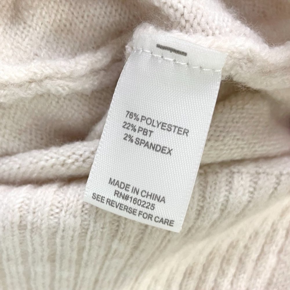 New Stitchdrop Center Seam Side Slit Long Sleeve Sweater Dress Serene Ivory XS - Picture 13 of 14